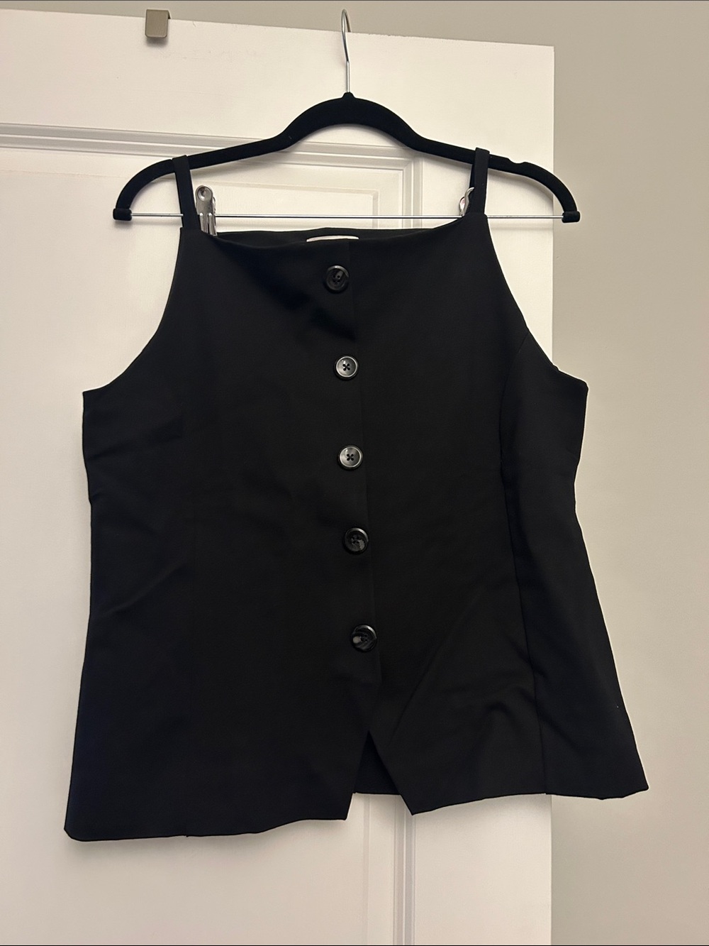 LOFT Black Button-Front Cami Top